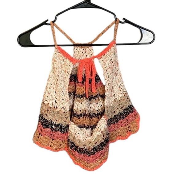 NWT Anthropologie Crochet Halter Cropped Top Women's XXS - Picture 4 of 9